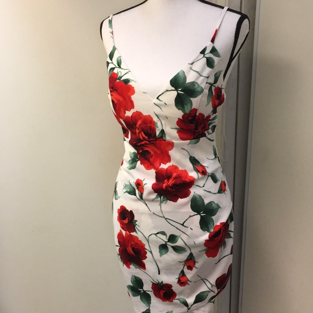 Mind Code Floral Stretch Mini Dress Size Medium